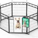 Dog Playpen - 24 Inch 8 Panel Metal Dog Pen with Door, Foldable Dog Crate Kennel Puppy playpen Exercise Pen for Small Medium Dogs, Indoor Outdoor Yard RV Camping