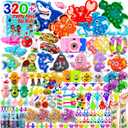 Kiss Monkey 320 PCS Party Favor for Kids, Goodie Bags Stuffers, Treasure Box Toys, Prize Box Toys for Kids Bulk, Pinata Fillers, Small Prizes for Classroom , Treasure Chest for Students Rewards