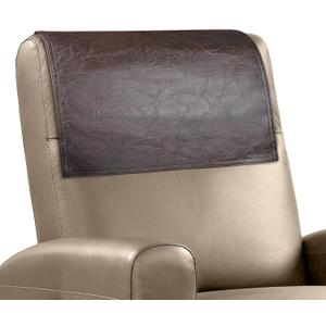 Recliner Headrest Protector Faux Leather Headrest Cover for Recliner Chair Couch Headrest Cover for Furniture Sofa Protector Chair Arm Covers for Home Office 17 x 27In(Chocolate Brown) (Hook & Loop Strips)