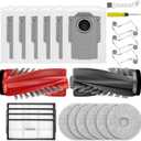 25 PCS Saros 10R Accessories Kit Compatible with Roborock Saros 10R Robot Vacuum,6 Dust Bags,1 Dual Main Brush,4 HEPA Filters,6 Mop Clothes,6 Side Brushes,1Cleaning Brush,1Screwdriver