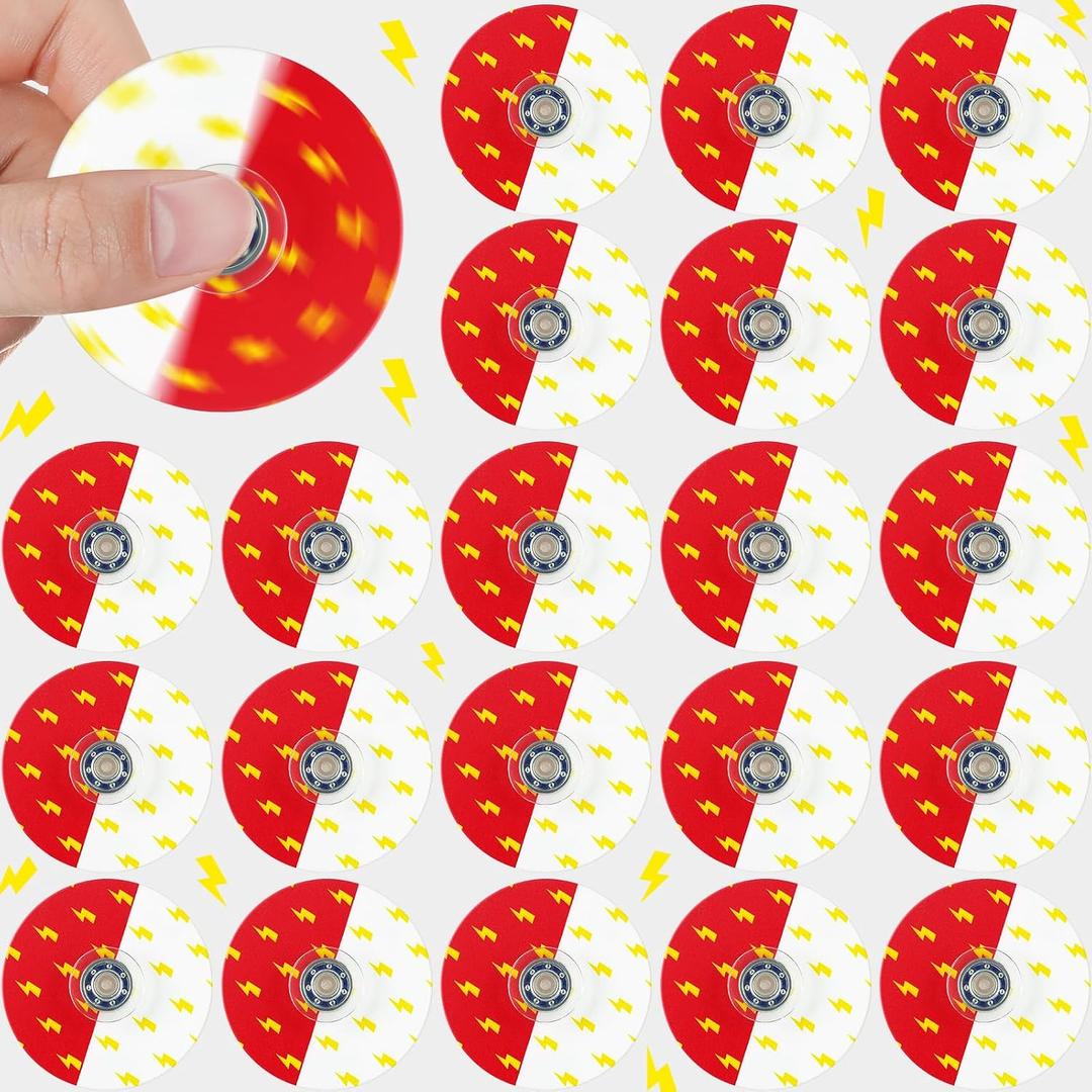 24PCS Cartoon Animation Fidget Spinners, Red and White Cartoon Theme Birthday Party Favors, Mini Fidget Sensory Toys Bulk, Goodie Bags Stuffers Carnival Classroom Prizes Treasure Box Fillers
