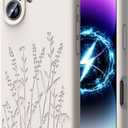 OAOA Magnetic Engraved Case Compatible with iPhone 17 Case, Compatible with Magsafe, Camera All-Round Protection, Slim Liquid Silicone Phone Case for Women Girls, Stone Flower