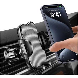 Car Vent Phone Holder, 360 Rotation Hands Free Cellphone Air Vent Cradle with Metal Hook Clip, Automotive Interior Smartphone Mount, Universal for SUV, Truck, RV (Carbon Fibre)