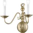 Livex Lighting 5002-01 Williamsburgh 2 Light Antique Brass Wall Sconce