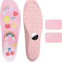 Insoles for Airtag Hidden Holder, Tracker Devise Case for Kids, Comfortable Inserts for Shoes Pink Rainbow (Pink, Foot:6.2-6.9IN/Insole:6.8-7.5IN/10-12C)