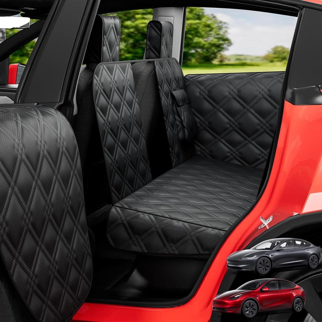 Dog Car Seat Cover For Back Seat Compatible With Tesla Model Y/3 - Pet Travel Hammock For SUV - Back seat pet cover for dogs -Waterproof Cars Seat Extender Protector Dogs with Headrest Protector