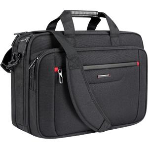 VANKEAN Laptop Briefcase Premium Laptop Case Fits Up to 17.3 Inch Business Shoulder Bag Laptop Expandable Water-Repellent Messenger Bag for Men/ Women Computer Bag for Travel/ Business/ Black