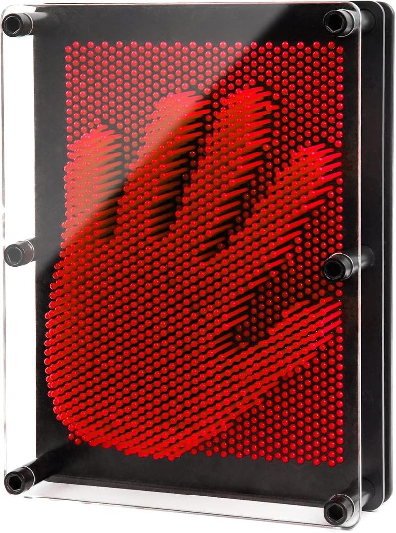 ENJSD 3D Pin Art Sensory Toys for Kids 5-7, Pin Art Board Impression Sensory Toys for Kids with Autism, Autism Gifts for Autistic Children Age 3, 4, 5, 6, 7, 8, 9, 10+ Years Old Boys Girls (Red)