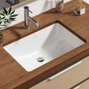 Enbol Bathroom Undermount Sink White Rectangular Ceramic Sink for Bathroom with Overflow - ECU1812 Exterior: 20 5/8" x 14 6/8" x 8 1/8"