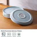 LERATIO Dinner Plates,10.5 inch Ceramic Plates Set of 6,Handmade Porcelain Plates for kitchen with Wavy Edge,Microwave & Dishwasher & Oven Safe,Light weight & Scratch Resistant Dishes Set