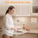 3 x 6 Pack Under Cabinet Lighting, USB Rechargeable Motion Sensor Light Indoor, Battery Operated Closet Light, LED Cabinet Lights, Stick On Dimmable Under Counter Lights for Kitchen
