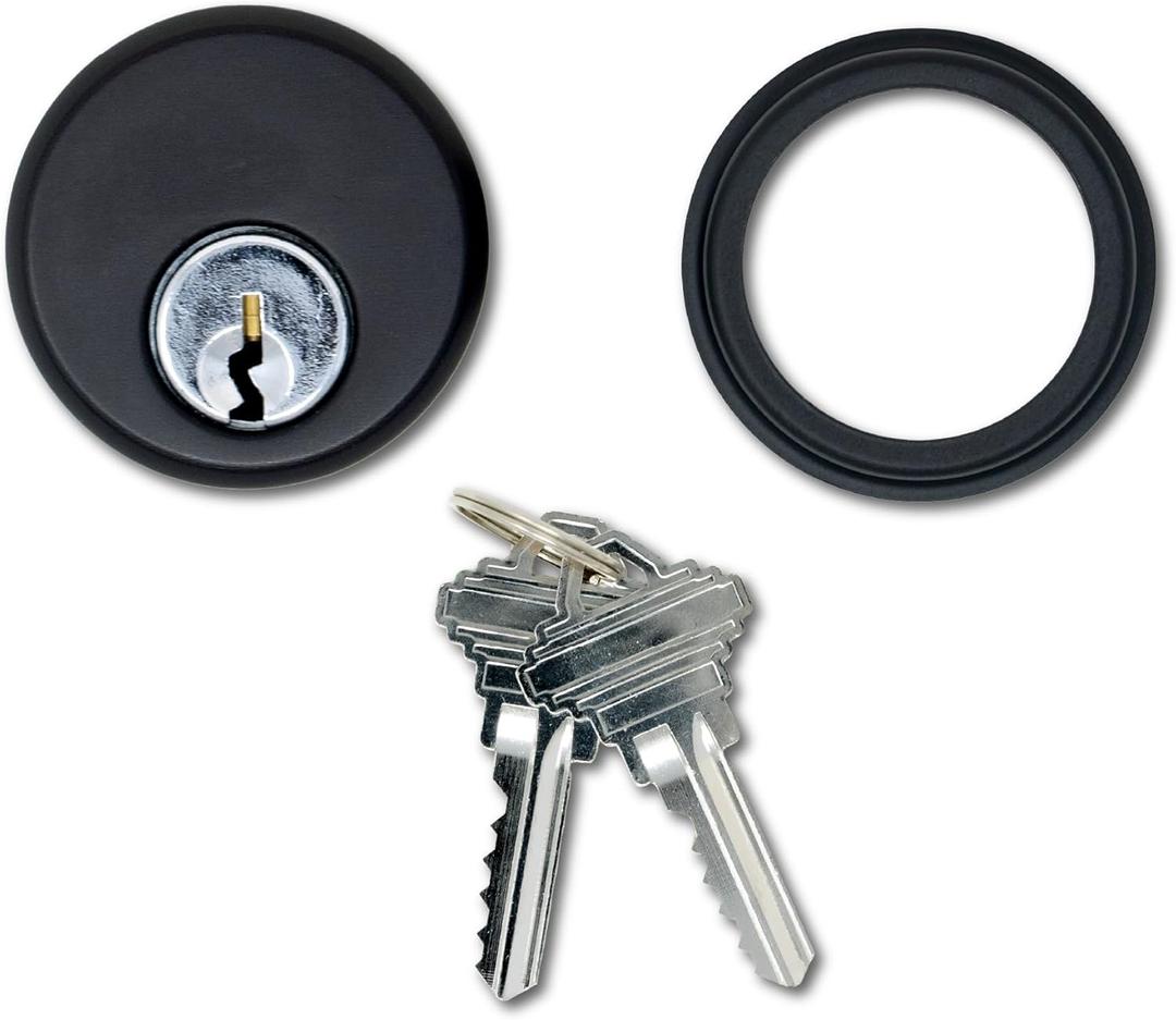 Summit DOORWARE Mortise Cylinders for Adams Rite Commercial Storefront Door Lock | High Grade 4036 Cylinder Lock Replacement with Trim Rings & Keys | Duronotic Finish