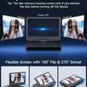 WONNIE 16.9" Portable Blu-ray Player with 14.1" 1080P Full HD Large Swivel Screen, Blu-ray DVD Player with HDMI Out & AV Out, 4-5 Hours Rechargeable Battery, Support USB/Micro SD Card