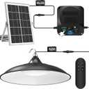 Solar Shed Lights Indoor Outdoor, 3200LM Motion Sensor Pendant Light Daytime Available with Remote & Button Control, IP65 Waterproof 4 Lighting Modes for Barn Garage Gazebo Chicken Coop Shop - 1 Pack