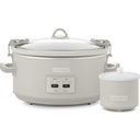 Crock-Pot Designer Series 7qt Slow Cooker with Bonus Little Dipper Mushroom: 4 Settings, Stoneware, Stainless Steel, Keep Warm