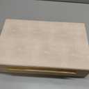 Modern Decorative Box Faux Shagreen Leather, Decorative Storage Boxes with Lids for Home Decor, Large Multifunctional Storage Jewelry Box Organizer(Ivory)