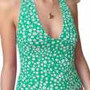 EMMIOL Halter Tops for Women Summer Crop Deep V Neck Blackless Tank Top Going Out Y2k Coquette Clothes (Green, S)