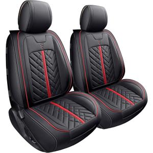 Tomatoman Tacoma Seat Covers Compatible with Toyota Tacoma 2005-2023 2024 2025 2026 Access Crew Double Cab Truck TRD Pro Trail Edition Limited SR5 Offroad Car Cushions (2 PCS Front/Black-Red)
