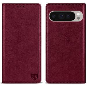 ZZXX for Pixel 10 Pro XL Wallet Case Strong Magnetic 6.8 inch,Wine Red