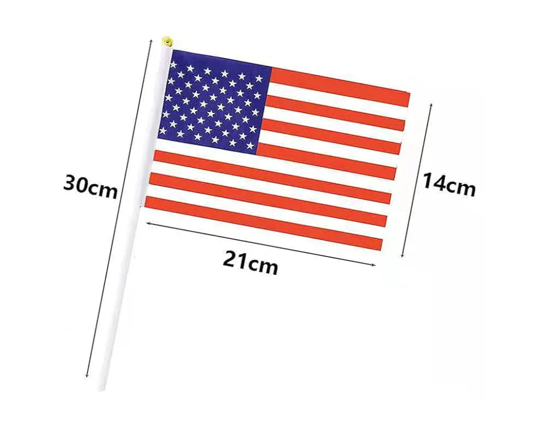 2 Pcs Small American Flags  5.5 x 8.3 Inch Hand Held Mini Flags for Independence Day Lawn Memorial Day Parades