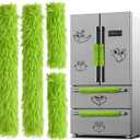 4 Pieces Christmas Refrigerator Handle Covers - Refrigerator Door Handle Cover with Faux Fur Plush Trim, Christmas Appliance Handle Covers for Kitchen Microwave Dishwasher