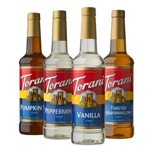 Torani Syrup Variety Packs, Holiday Favorites, 25.4 fl oz (Set of 4) (EXP 11/11/27)