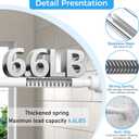 Shower Curtain Rod 46-78 Inch,0.87"Diameter Adjustable Spring Tension Curtain Rods No Drill,Ivory White Shower Tension Rod for Bathroom,Room Divider,Window,Anti-Rust Non-Slip 1-Pack