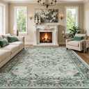 9x12 Area Rugs for Living Room, Washable Non-Slip Large Rug, Sage Green