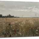 Field Wildflowers Wall Art for Living Room Large Size Wilderness Landscape Wall Decor Nature Classical Meadow Framed Canvas Prints Pictures Painting Artwork Home for Master Bedroom Office 60"X30"