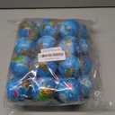 24 Pack Squeezable World Stress Balls for Kids Mini Earth Ball - Pressure Relieving Health Balls Globe Pattern Balls , School, Classroom, Party Favors (2.5" Inches) (Blue)
