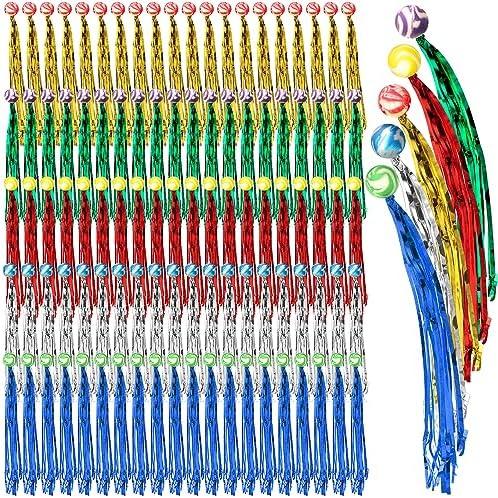 Leyndo 300 Pcs Colorful Streamer Balls Rubber Comet Ball Decorations for Party Favors, Goodie Bag Stuffers,Piñata Fillers, Assorted Colors (Count Undetermined)