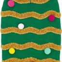 cyeollo Dog Sweater Dog Christmas Sweaters Turtleneck Glitter Holiday Doggie Clothes for Cold Weather Winter Pet Outfits for Dogs Medium