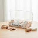 Bandaid Organizer Holder,8 Compartments Medicine Storage Box with Flip Cover,Multiple Compartments Band Aid Organizer,Bandaid Box for Elastic Bandage Wrap, Cotton Swabs(Clear)