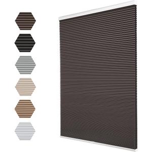 Changshade Blackout Cordless Cellular Shades for Windows,Honeycomb Blinds with Thermal Insulation,UV Protection,Child Safe,Privacy Light Control,Easy to Install30" W x 72" H,Brown