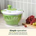 Cuisinart Large Spin Stop Salad Spinner- Wash, Spin & Dry Salad Greens, Fruits & Vegetables, 5qt, CTG-00-SAS1