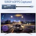 HDMI Video Capture Card 4K Recording 1080P 60FPS Output HDMI to USB A/C Capture Device for Quest 3, PS5/4, Switch2/1, Camera, Xbox, Tablet, PC, OBS, MacOS/Windows, Plug & Play