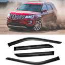 Window Rain Guards for 2011-2019 Ford Explorer, Window Visor Guard Vent Wind Shade Deflector Rain Shield Protector Sun Visor for 11-19 Explorer 2019 2018 2017,Tape-on/Outside-Mount, 4 Pieces