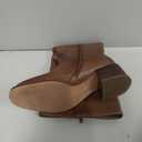 Knee High Boots for Women Chunky Heel Round Toe Leather Patent Boots Low Block Heel Tall Boots With Side Zipper (Size 8, Khaki)