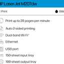 HP LaserJet M207dw Laser Wireless Printer, Black and White, Duplex, Best-for-Office
