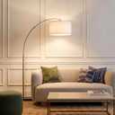 Brightech Logan Arc Floor Lamp, Bright Standing Lamp for Living Rooms, Offices & Bedrooms, Modern Living Room Décor, Tall Hanging Floor Lamp for Reading and More – Gold/Brass