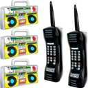 5 Pieces Inflatable Radio Boombox Inflatable Mobile Phone,Retro Mobile Phone for 80's 90's Party Decorations,Hip Hop Costume,Birthday Theme Party Photo