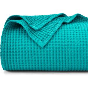 PHF Pre-Washed Cotton Waffle Weave Blanket Baby Size,Snag Proof Throw for Spring Summer,Lightweight Breathable 30x40,Oeko-TEX Certified for Bed,Machine Washable, Home Decor GiftTeal