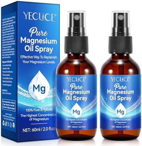 Generic Magnesium Oil for Feet, Magnesium Spray, Topical Magnesium Spray, Pure Magnesium Oil Spray Organic Natural Magnesium Spray Glass Bottle(2 fl oz), Unclog Pores, Easy to Use