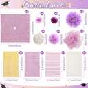 Wavwavw 58 Pcs DIY Graduation Cap Decorations Kit Grad Cap Decor Included Faux Flowers Bow Mesh 3D Butterfly Stickers, Adhesive Rhinestones, Glitter Letter Stickers, for 2026 Grad Party(Purple)