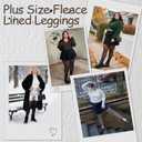 2 x Delcast Plus Size Fleece Lined Tights Women - Fake Translucent Sheer Warm Thermal Pantyhose Leggings for Winter (Brown, XXL)