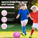 Size 4 Soccer Ball Glitter Pink - Kids Aged 4-6 6-8 8-12 Outdoors Sports Training Ball Recreation Playing Ball Teens Girls Children Youth Back to School Birthday