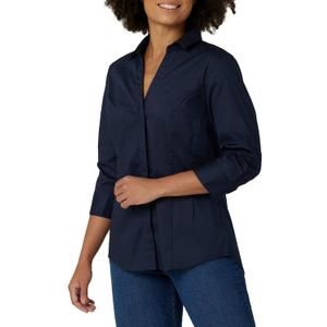 Riders by Lee Indigo Women's Bella Easy Care Quarter Sleeve Woven Shirt (Blue, M)