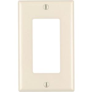 Leviton 1-Gang, Decora/GFCI Device Wallplate, Standard Size, Thermoset, Device Mount, 1 Pack, 80401-T, Light Almond