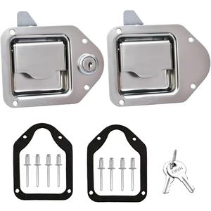 Newace Truck Tool Box Latch Replacement- 304 Stainless Truck Toolbox Lock kit 4-3/8x 3-1/4 with Washer, Trailer, UTV, Camper 2 PackOne Version Requires a Key,The Other Doesnt