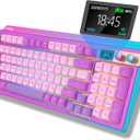 H98 Mechanical Keyboard,96-Key Hot-Swappable TTC Speed Silver V2,Tri-Mode Bluetooth 5.0 2.4G USB-C,Gasket Mount,Draw & Customize on 1.14"Color Screen,6000mAh,PBT Keycaps for PC Mac iPad(Purple)